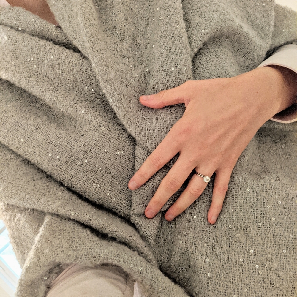 Grey Travel Wrap Woven Scarf Formal Wedding